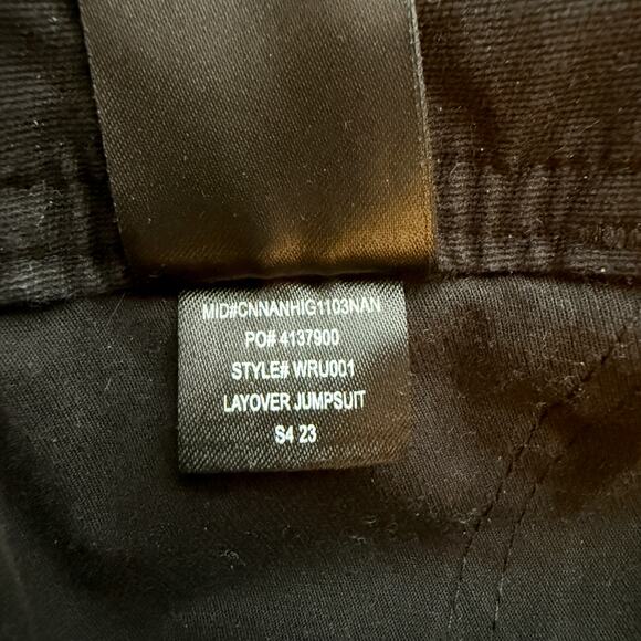 Roark Layover Jumpsuit Zip Front Black Floral Print Utility One Piece Size M - Picture 14 of 16